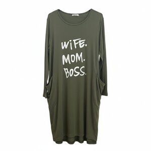 Wife Mom Boss Olive Dress